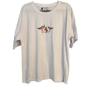 Infinity Fashions Vintage Hummingbird Embroidered T-Shirt Rhinestones Size XL